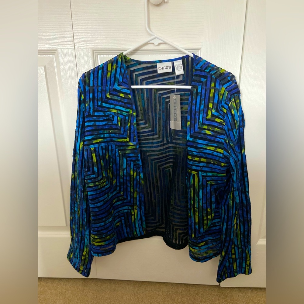 CHICO’S Sheer Textured Blouse/Cardigan/Jacket